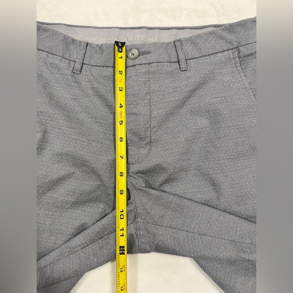 Marc Anthony Slim Fit Stretch Waist Gray Micro-Dot Chino Shorts - 32 - Picture 7 of 7